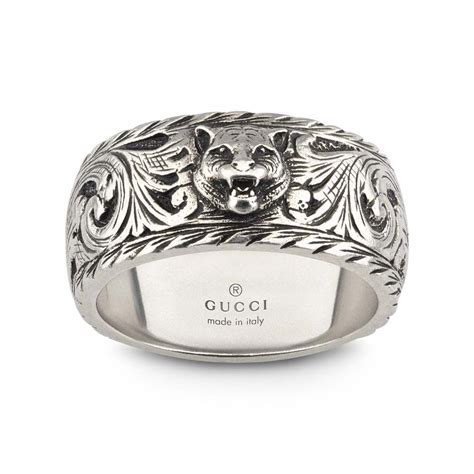 gucci rings mens cheap|gucci men's feline ring.